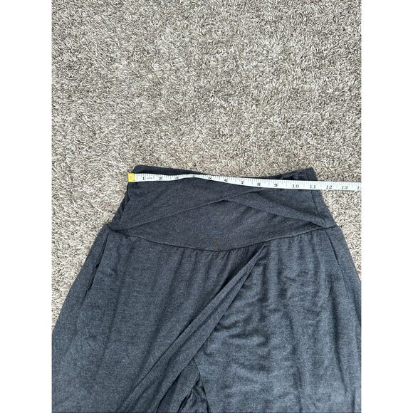 Athleta Wrap Front Lounge Yoga Pant Gray Draped Leg Slits Relaxed Fit XS Stretch - Picture 6 of 12